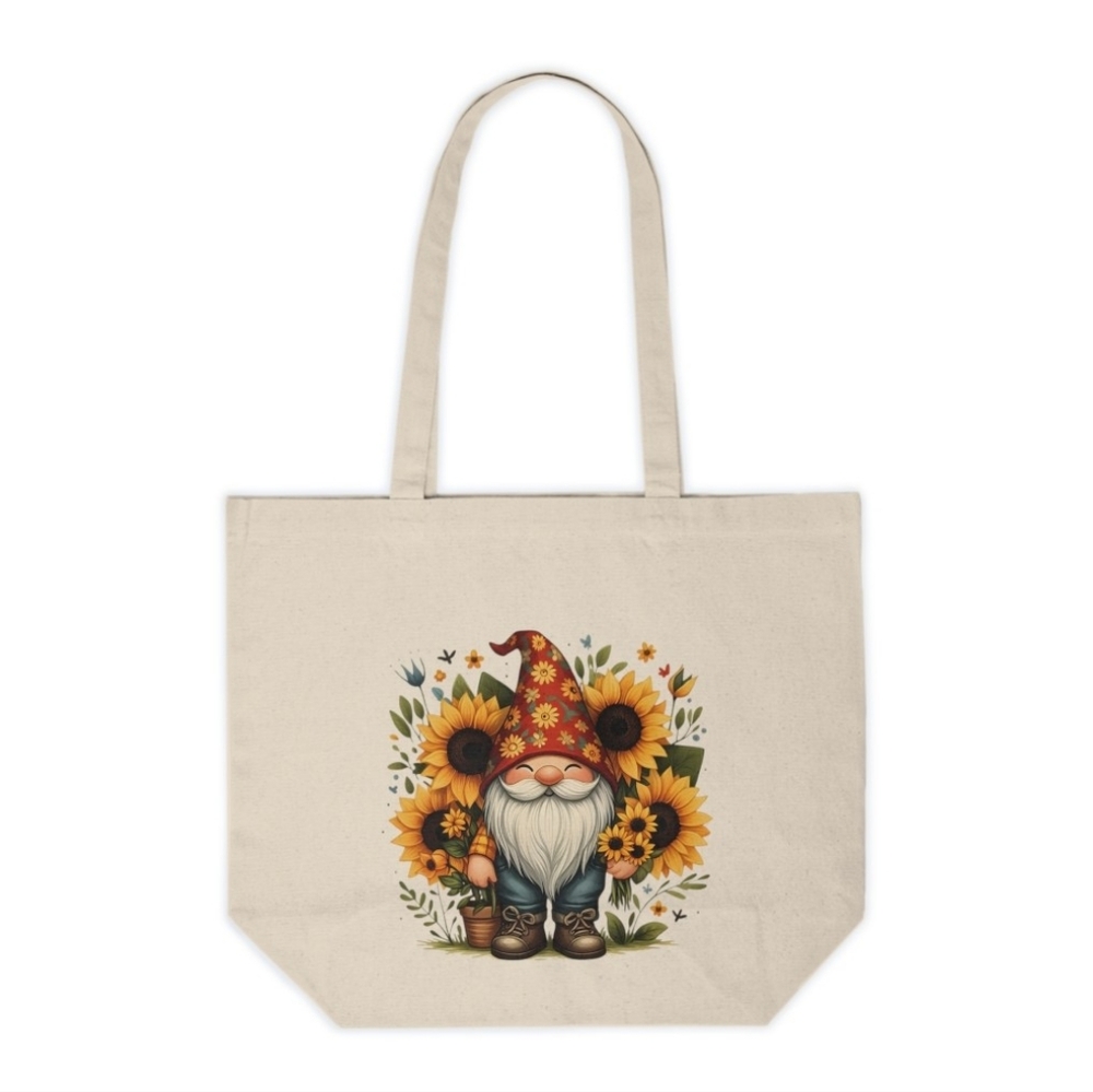 Spring Garden Gnome Custom Canvas Tote Bag